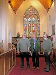 Maurice Atkinson, Alderman Nigel Hamilton, Trevor Gibb in the Church.